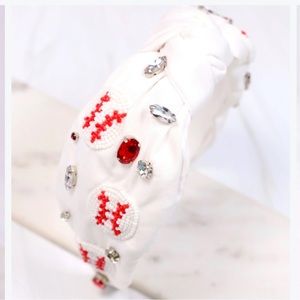 Baseball Headband Beaded Jewel Embellished Headband Baseball Sequins Beads